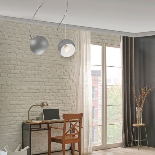 Lampe à suspendre Argent Blanc Métal Lampe de table à manger