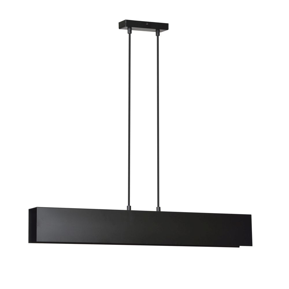 Suspension avec abat-jour réglable noir métal 3x