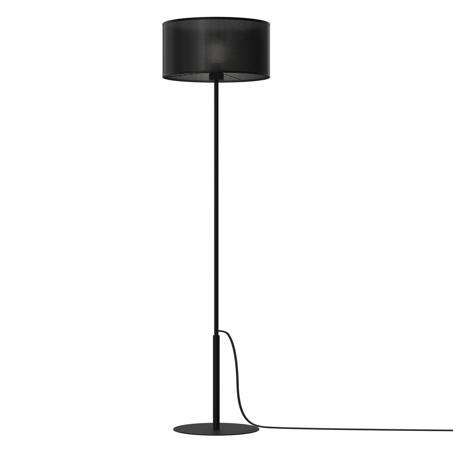 Lampadaire rond noir E27 150 cm grand métal