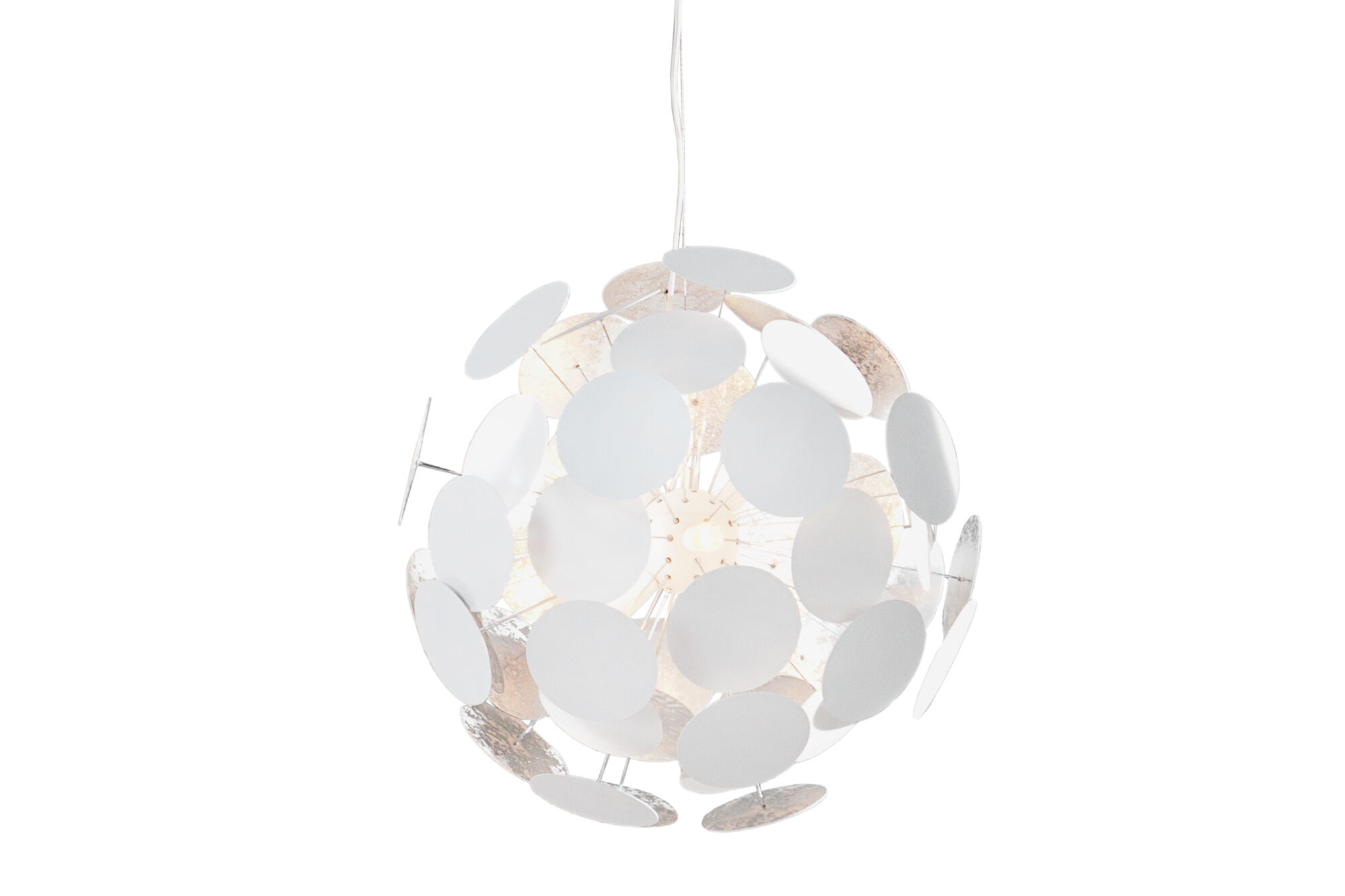 Lampe à suspendre ronde E14 Design moderne Boule blanche 6xE14