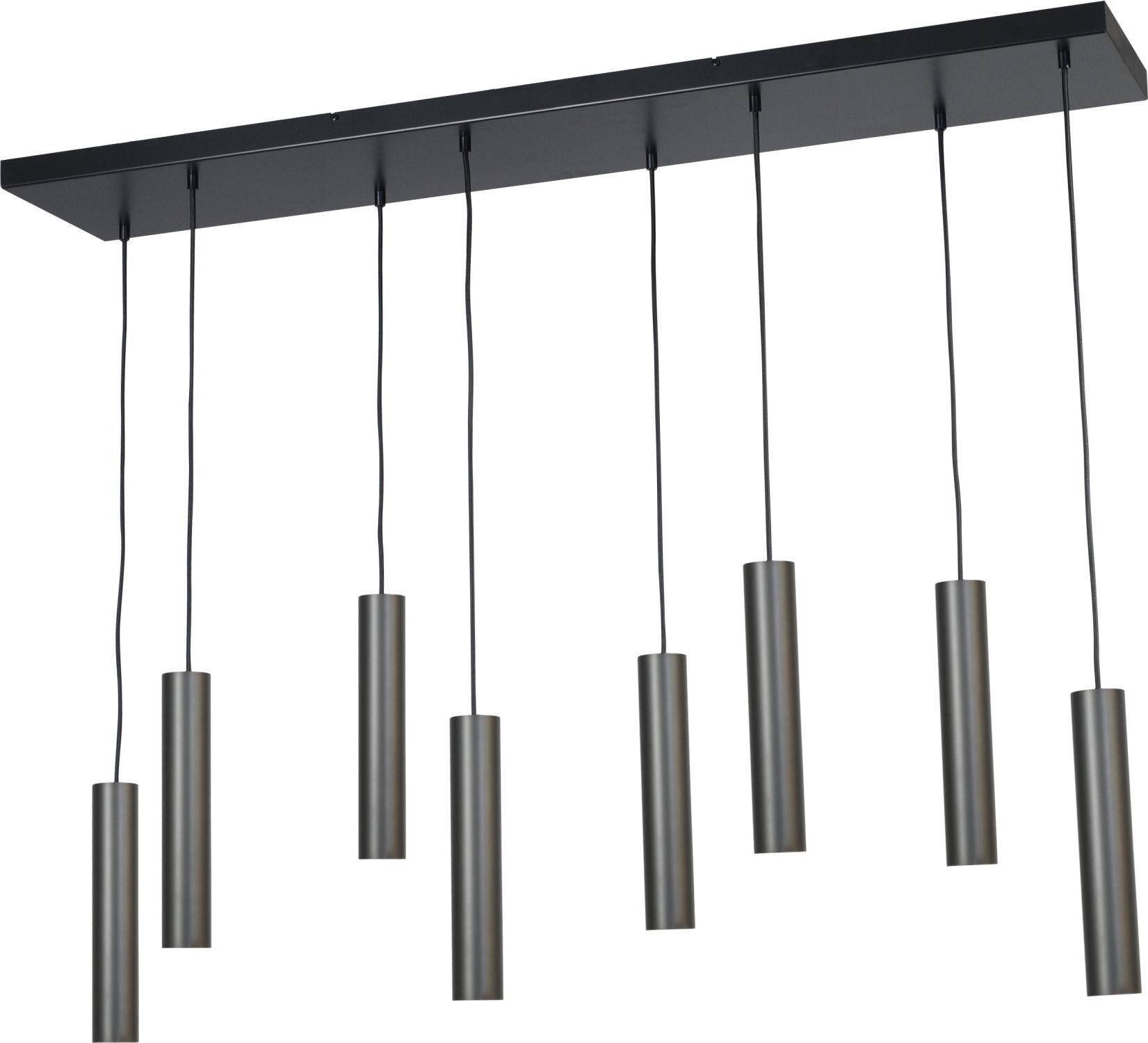 Suspension Noir Métal grand 8-flamme ERION
