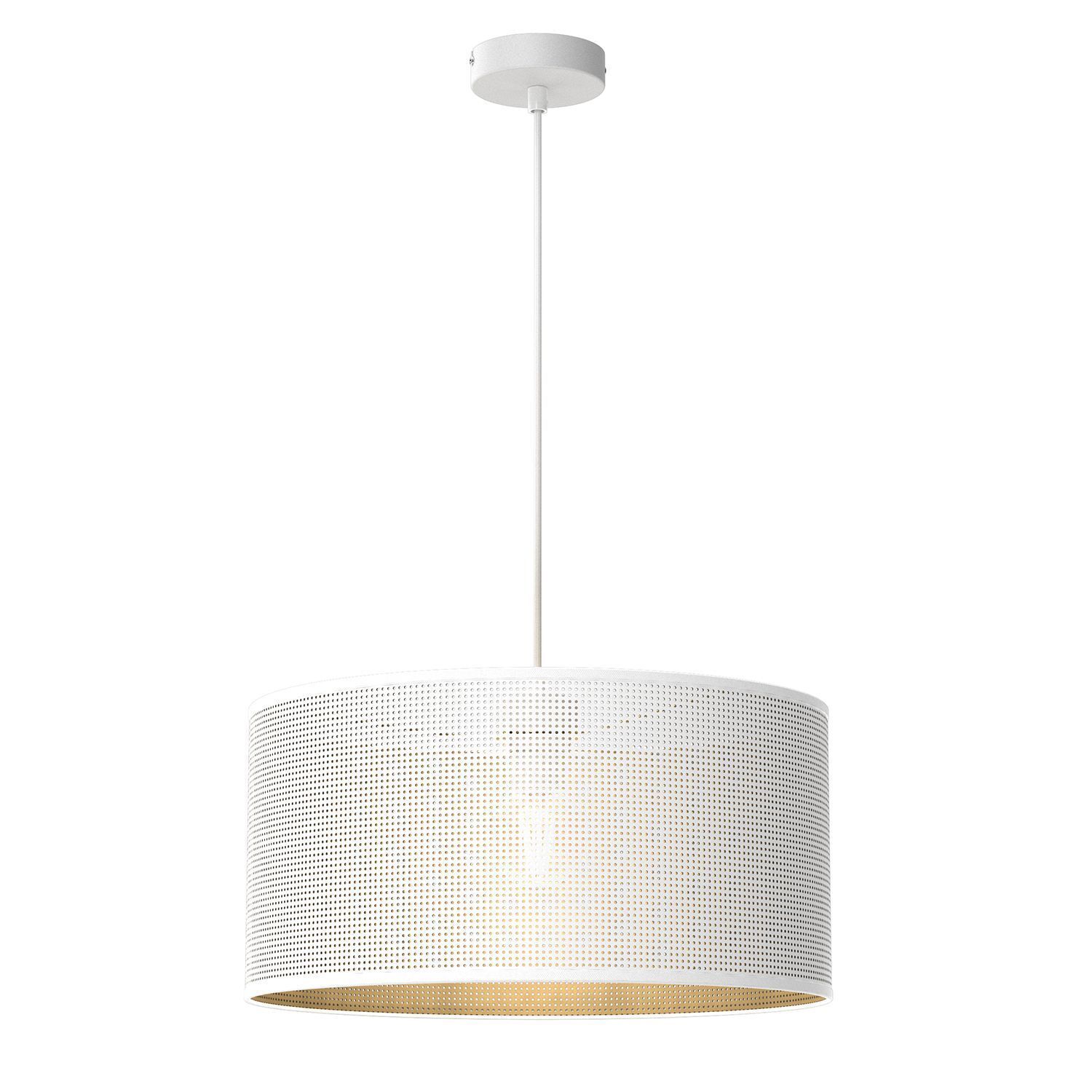 Loft Lampe à suspendre en blanc or E27 Ø40 cm rond métal