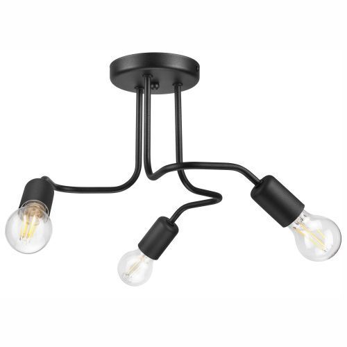 Plafonnier Salon Lampe d'intérieur Noir Métal