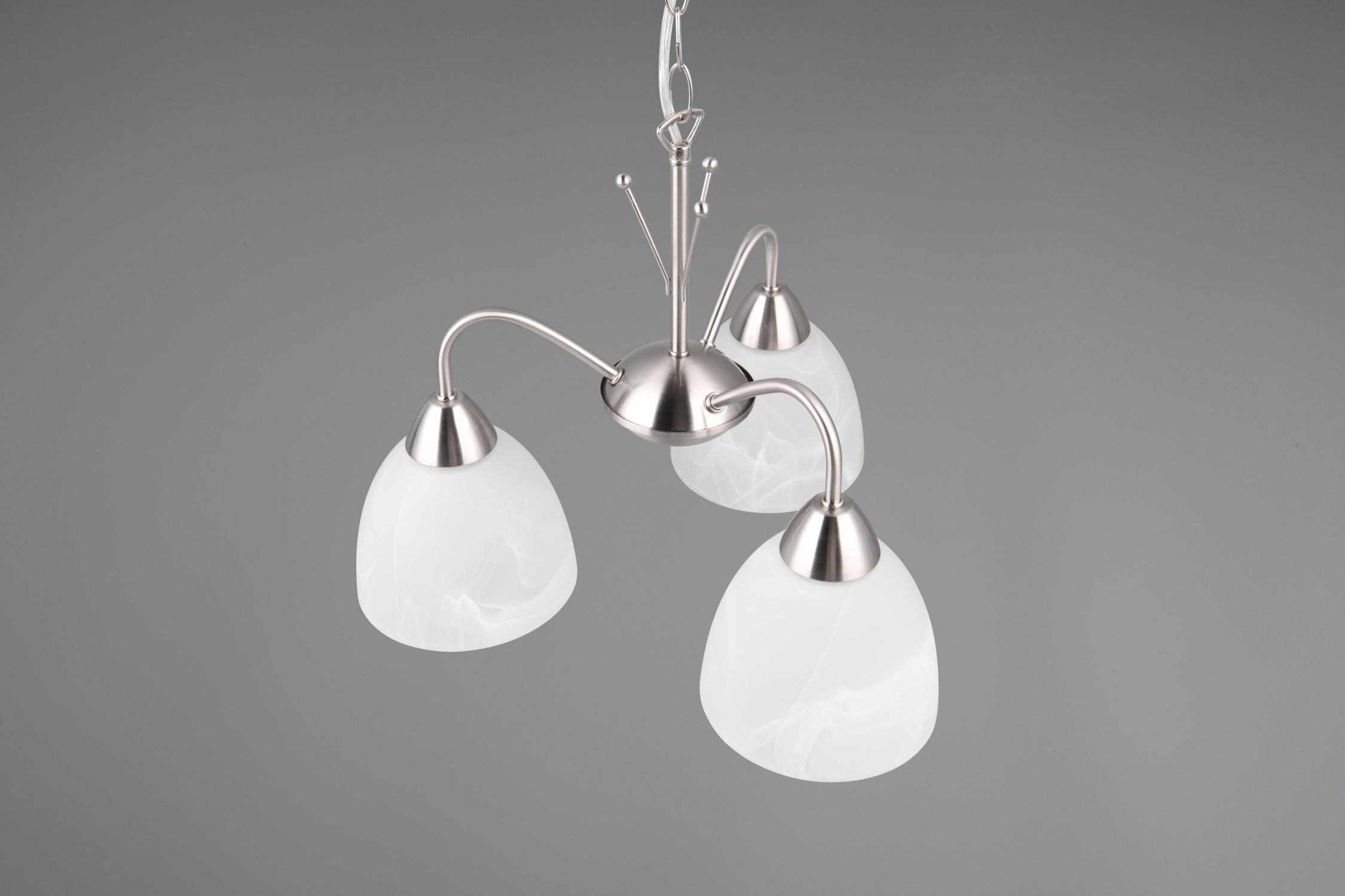 Blendarme Suspension Métal Verre Nickel Blanc E27 Leuchte, Lampe, Kronleuchter