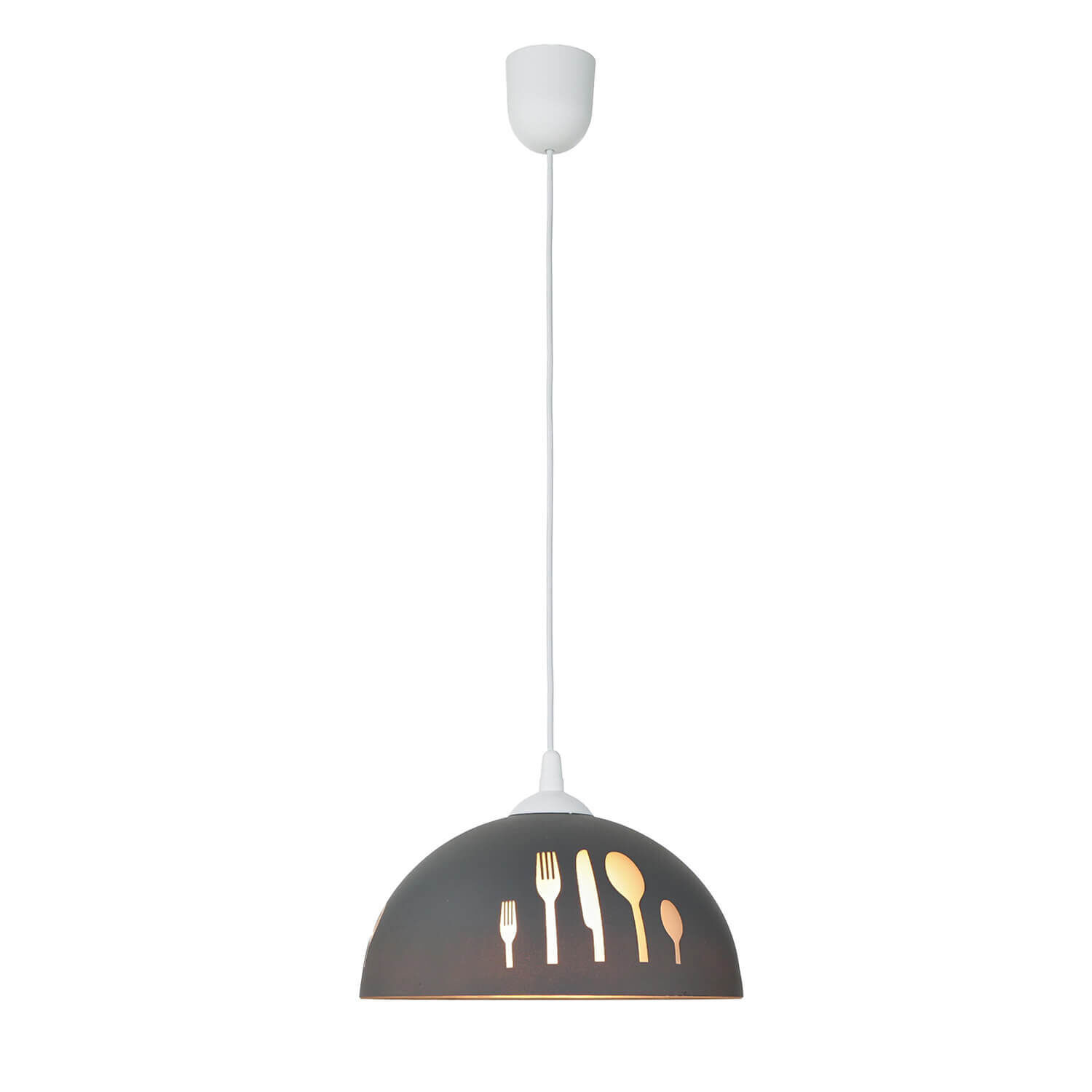 Lampe de cuisine rétro en verre avec motif Ø30cm