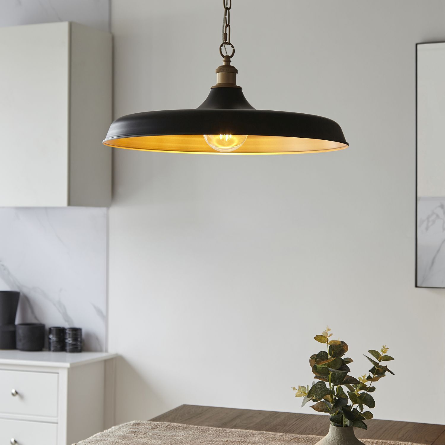 Suspension noir or rond Ø 50 cm métal E27 ADAM