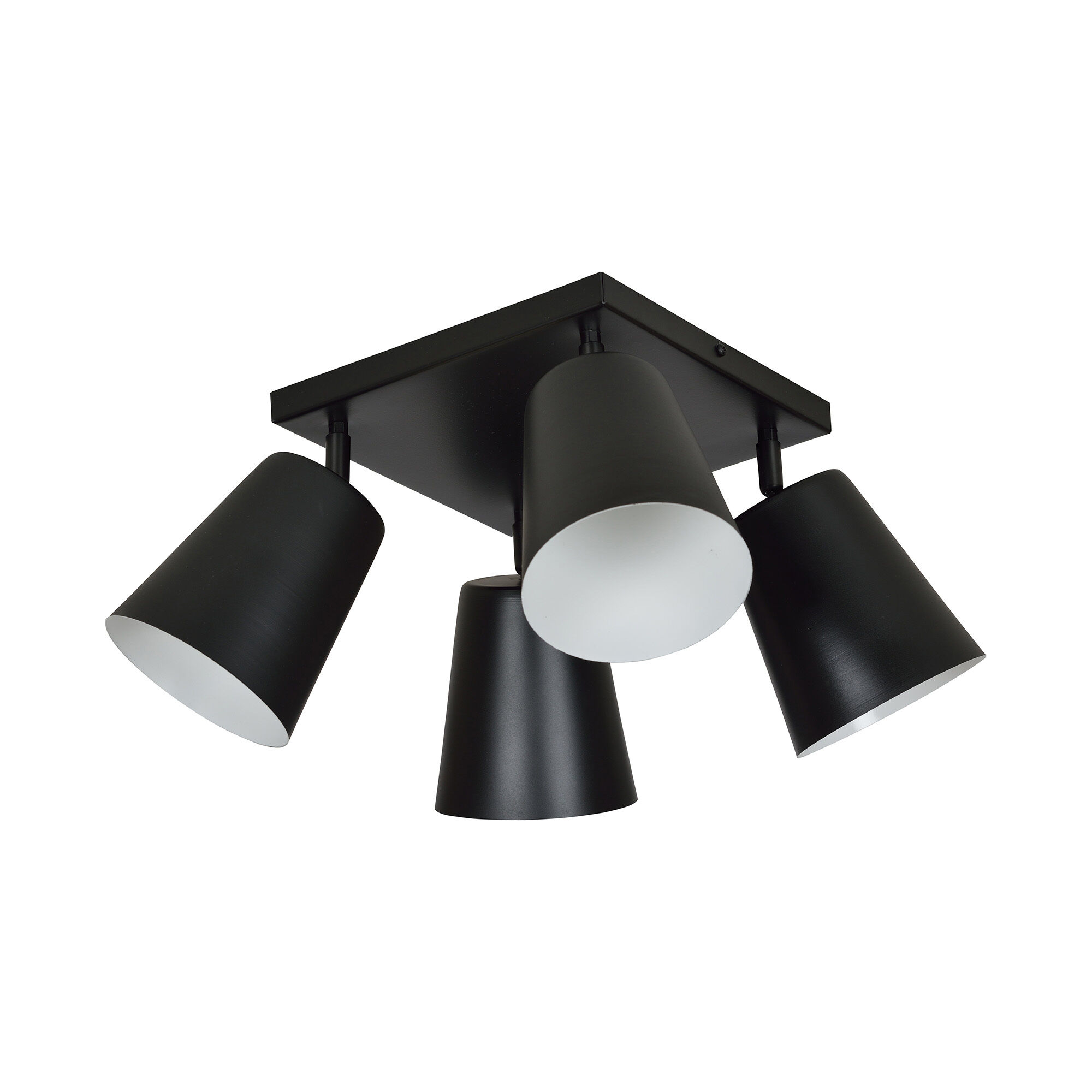 Spot de plafond flexible noir métal 4 flammes