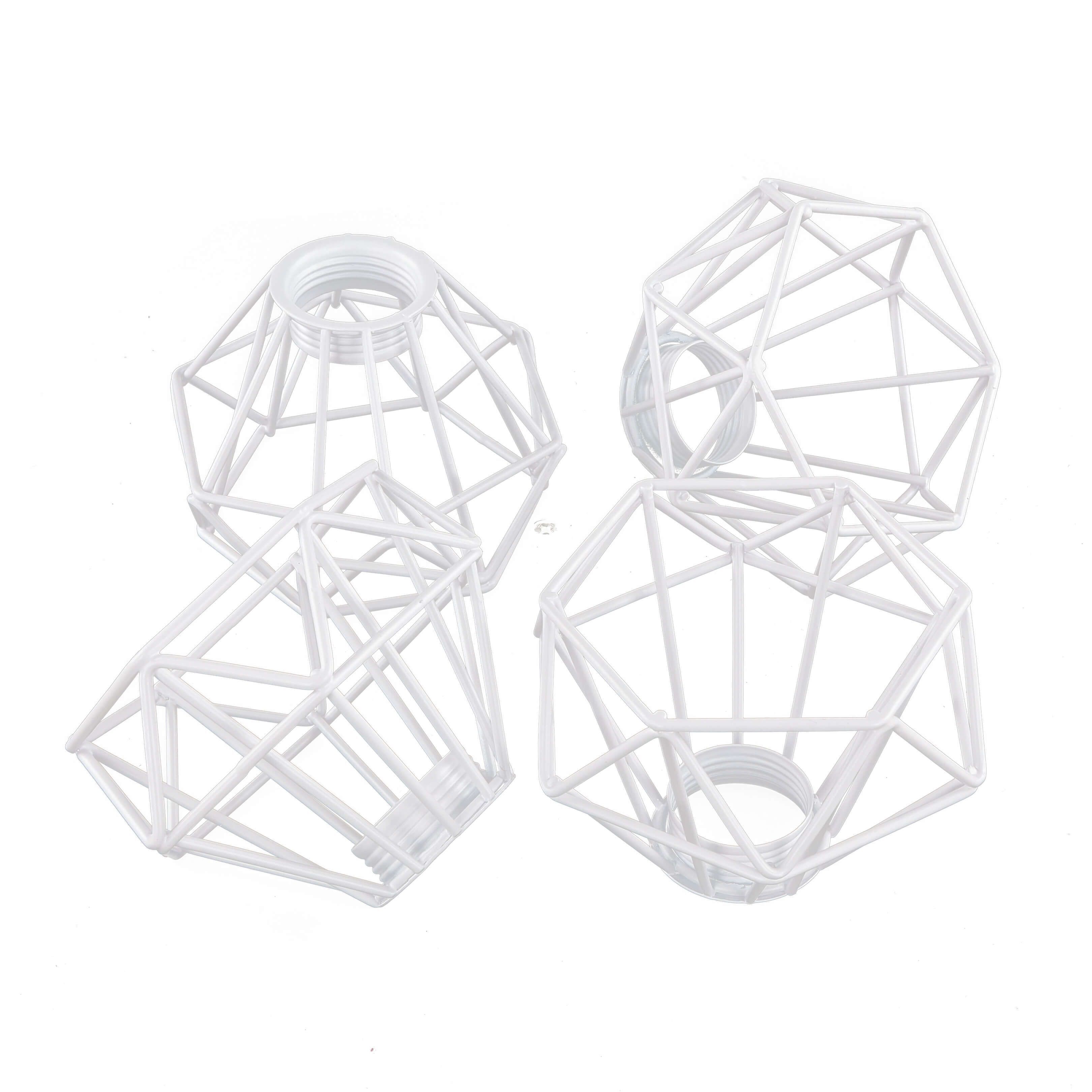 Abat-jour rétro blanc, lot de 4 pour lampe de table E14 Zubehor, Diamant, Edelstein, Schmuck