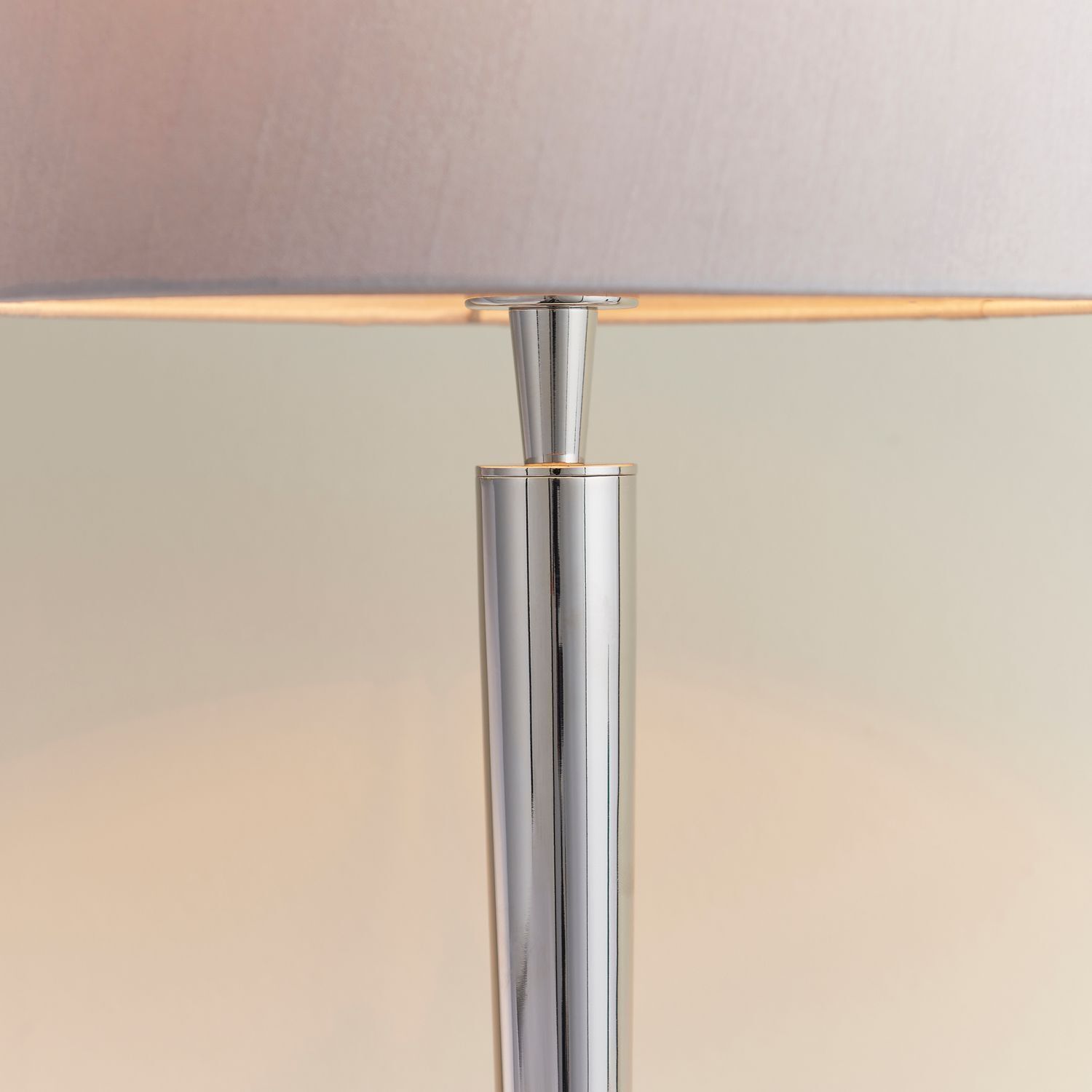 Lampe de table tissu métal 51,5 cm en nickel beige E14 FELIX