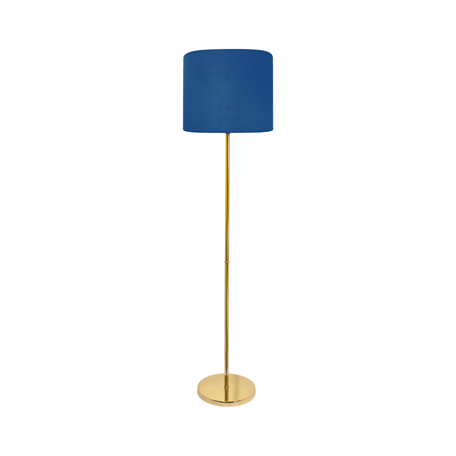 Lampadaire tissu laiton 161,5 cm E27 bleu salon