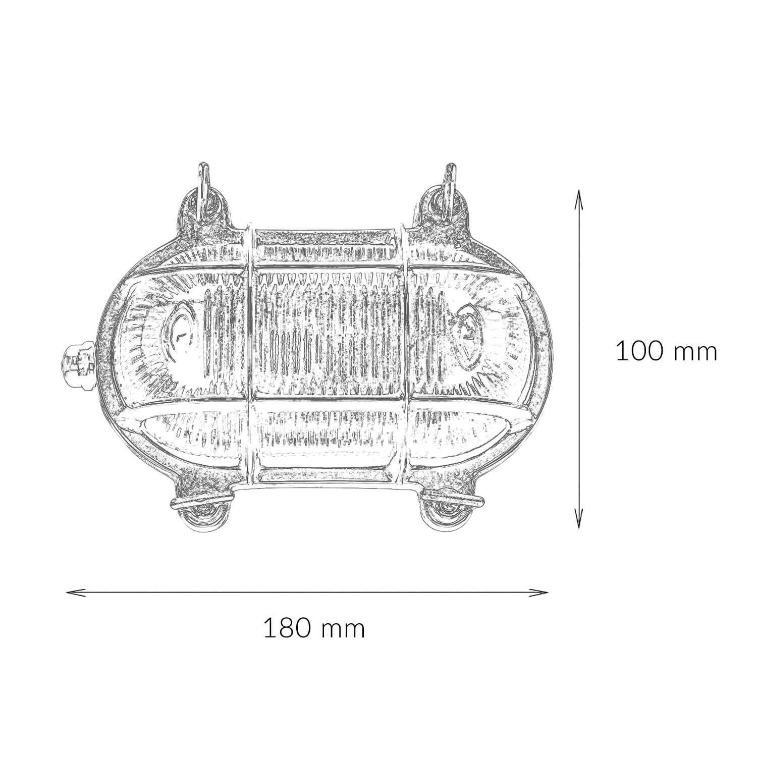 Lampe de bateau extérieur laiton en nickel IP64 ovale