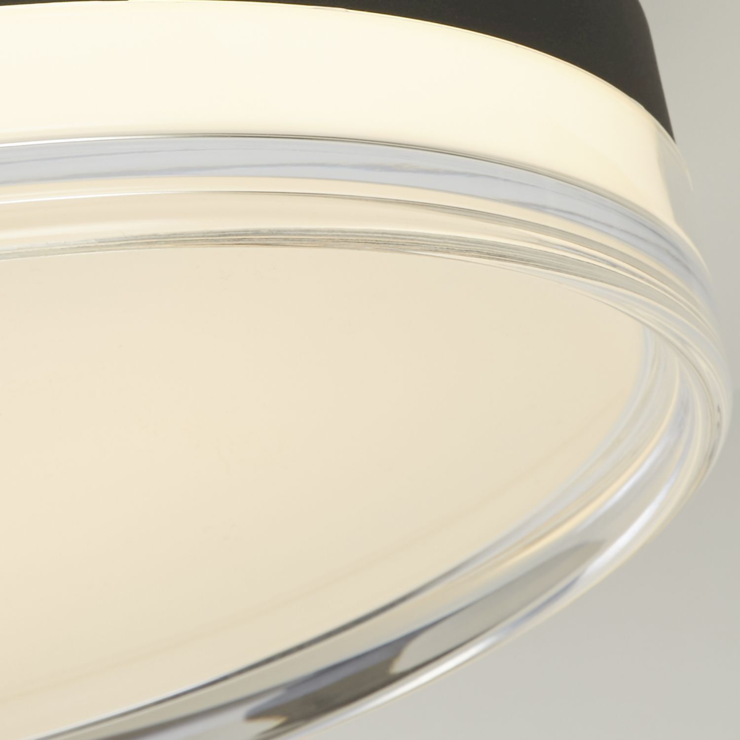 Lampe de plafonnier ronde LED noir métal 858 lm blanc chaud
