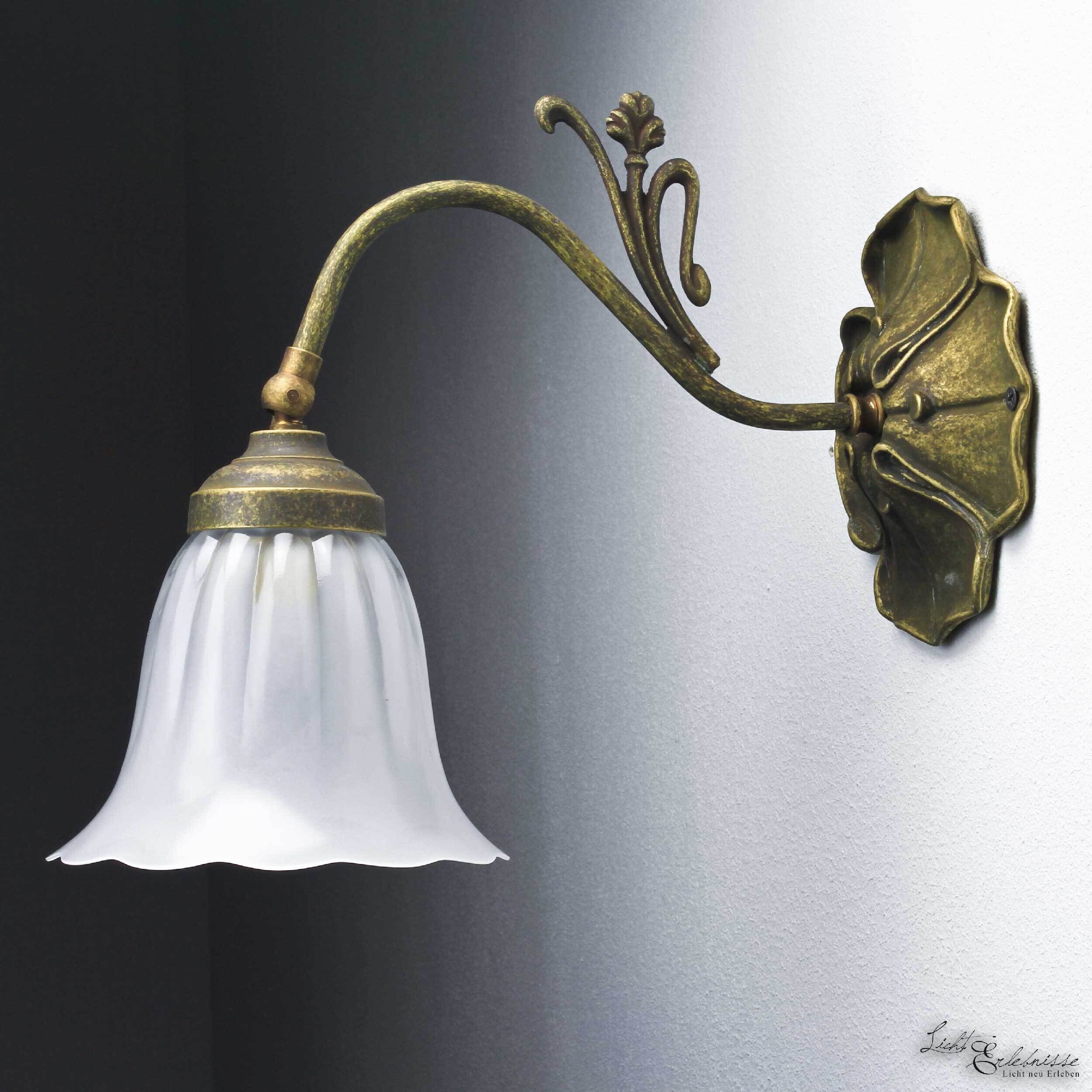 Applique murale Blanc Floral en laiton véritable