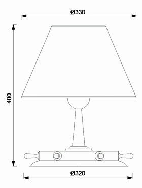 Lampe de table laiton chromé brun H:40cm Maritim