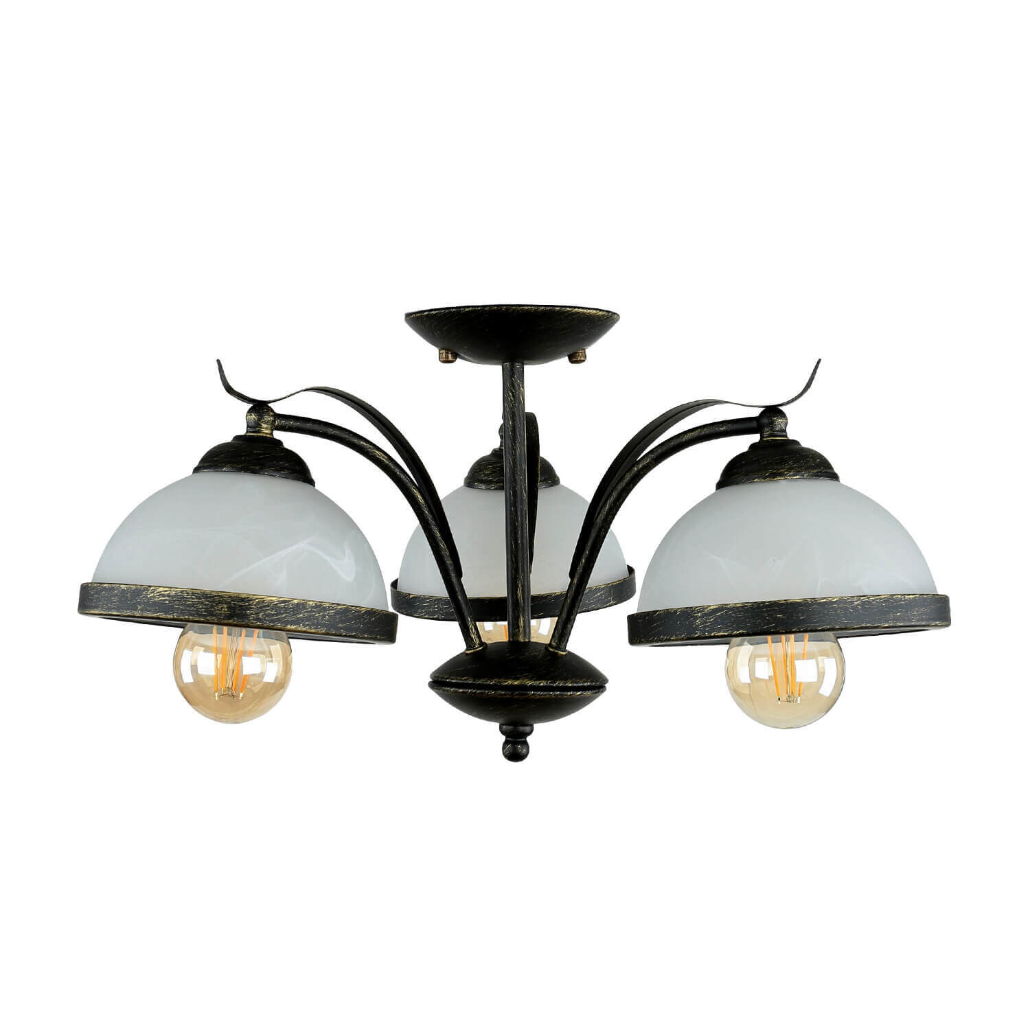 Plafonnier KORFU en laiton antique 3-flmg Leuchte, Deckenleuchte, Lampe, Kronleuchter