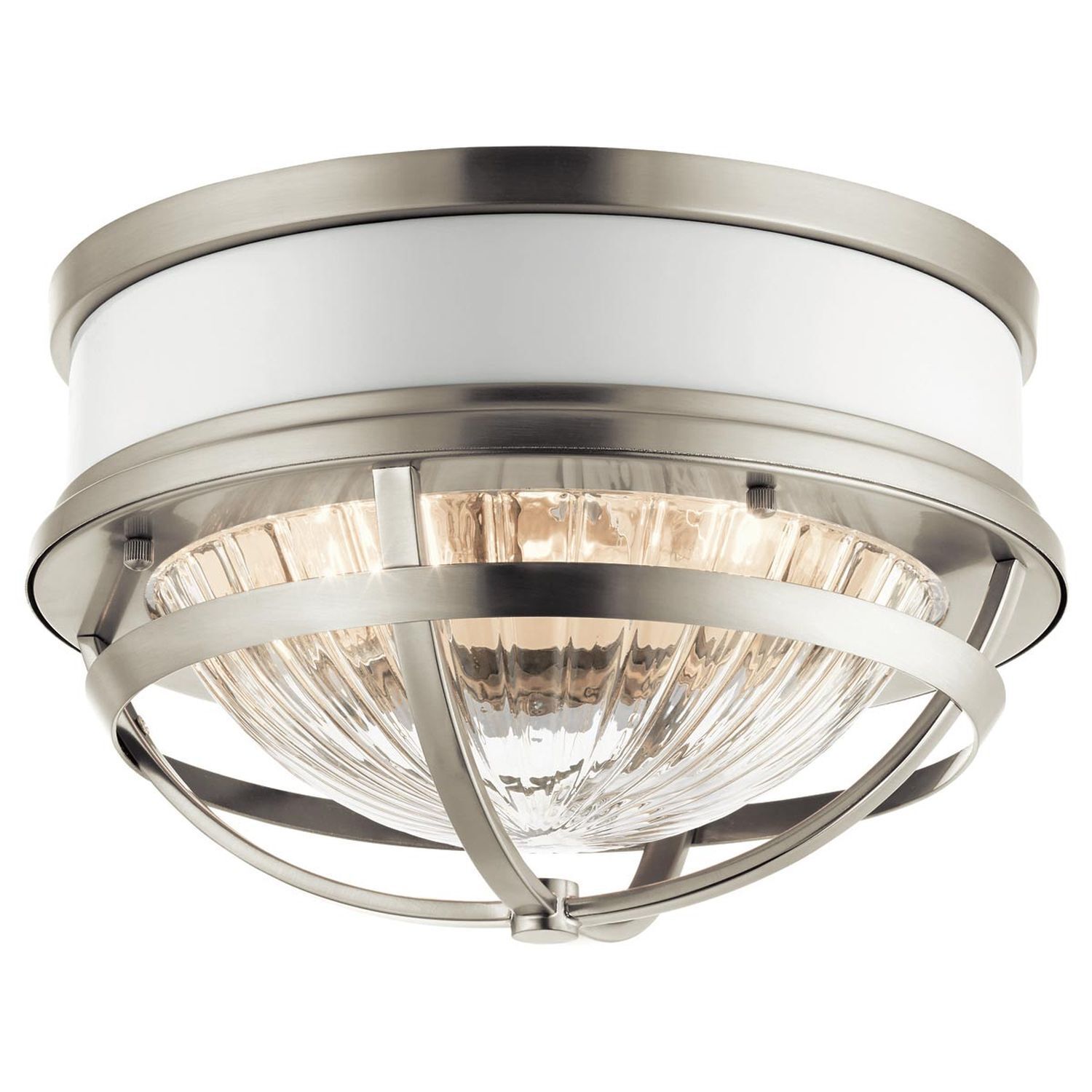 Deckenleuchte, Wandlampe, Rund, Glasschirm, Metall-Frame