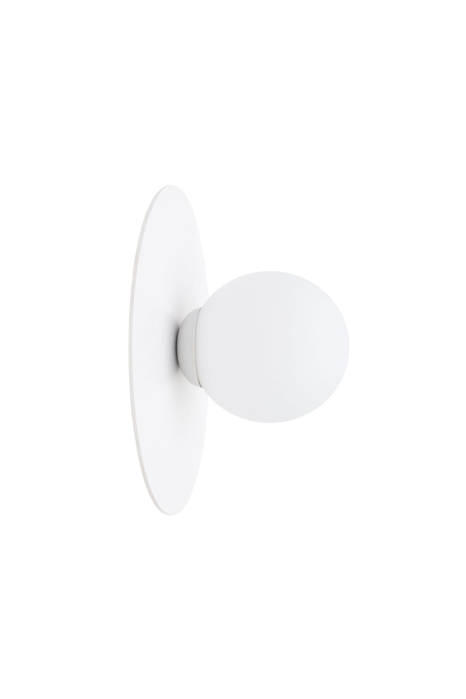 Applique ronde Abat-jour en verre Métal Blanc E27 Ø25 cm