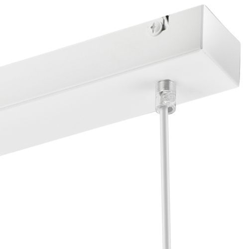 Suspension Blanc Bois Tissu Métal 4-flmg Lampe