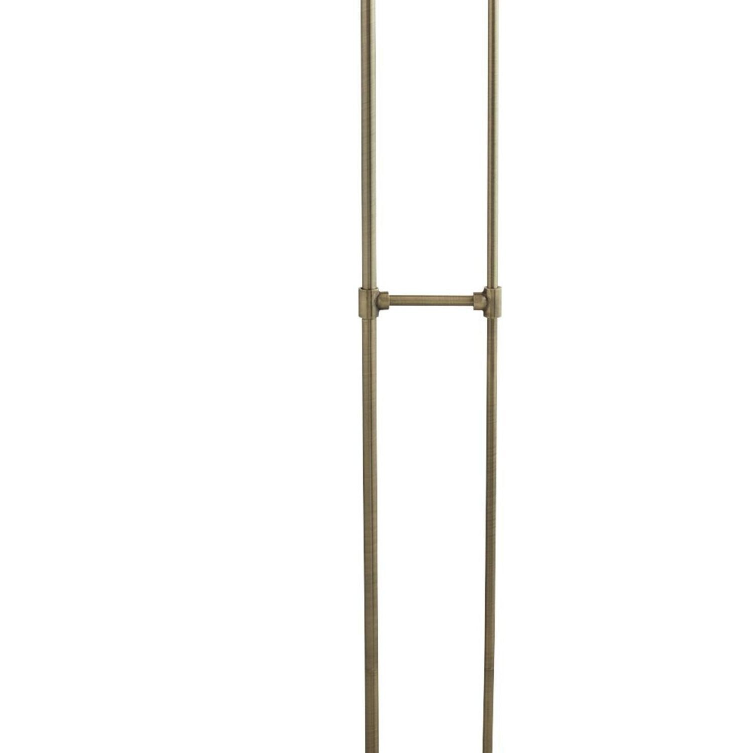 Lampadaire E27 145 cm en laiton antique blanc verre métal