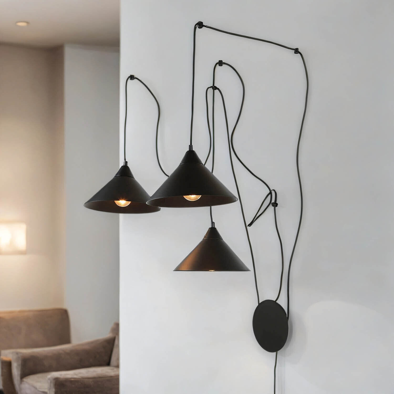 Spider Lampe à suspendre avec fiche Interrupteur à câble FLEXIO