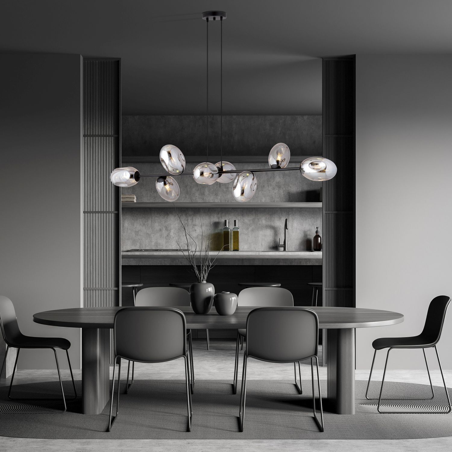 Grande lampe à suspendre 140 cm de long réglable en hauteur E14
