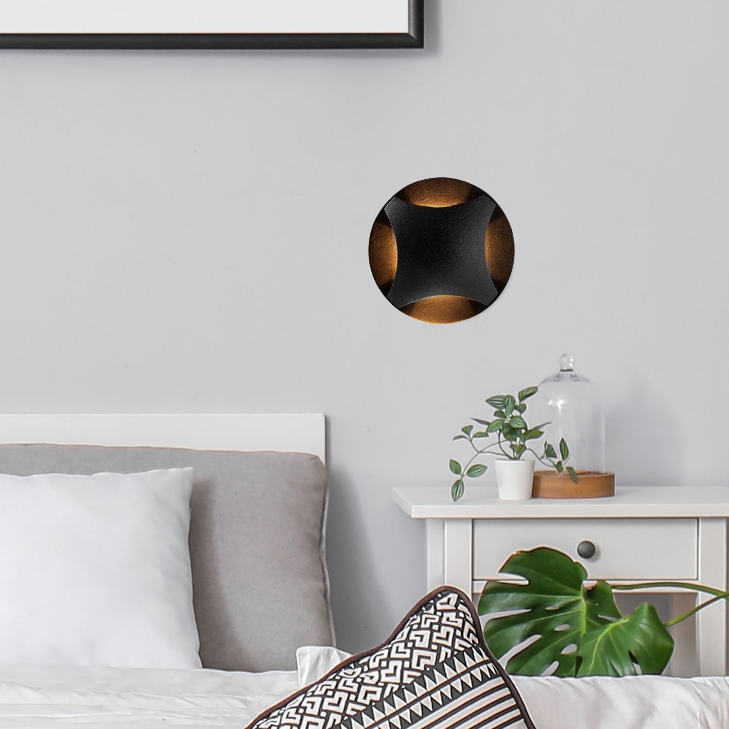 Einbauleuchte Wand Aluminium LED IP65 rund D: 6,2 cm Kissen, Dekoration für Zuhause, Innenarchitektur, Pflanze