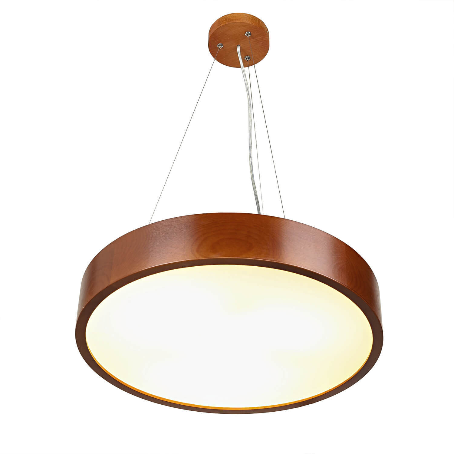 Lampe Table à manger Lampe à suspendre Bois rustique 3xW27 ronde