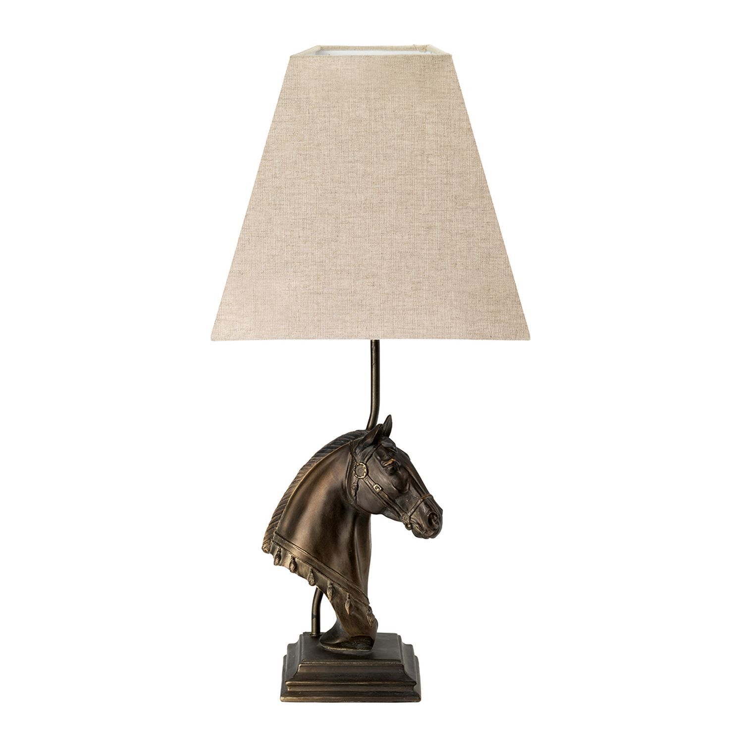 Lampe de table E27 Buste de cheval Résine Jute ANIMIAL