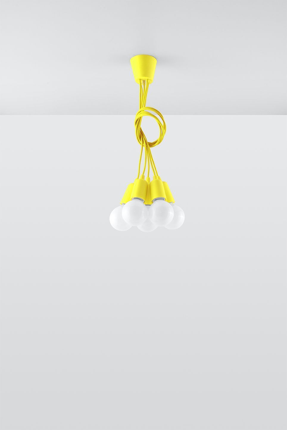 Lampe à suspendre jaune rétro réglable jusqu'à 90 cm pour E27