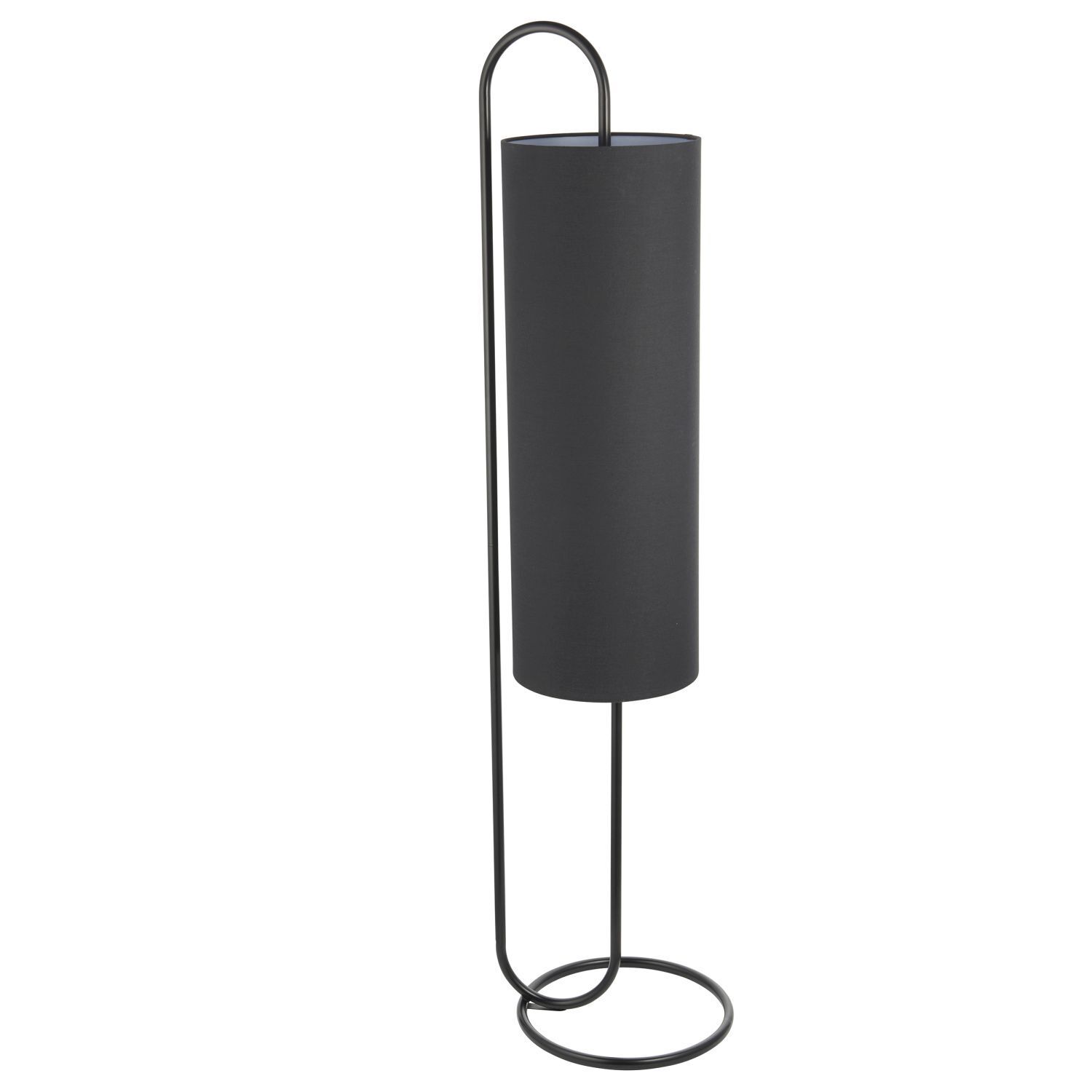 Lampadaire Noir 136 cm bas Moderne Tissu Métal E27