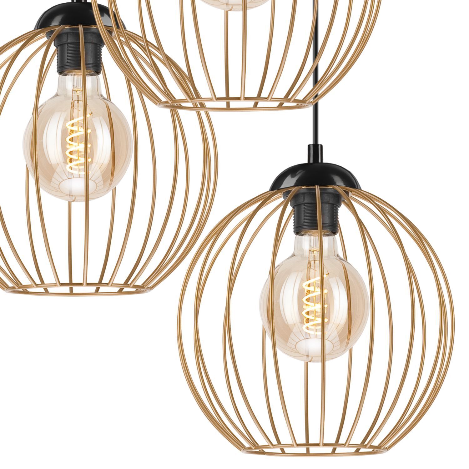 Lampe à suspendre noir or brun Ø 50 cm métal cm réglable Lampe, Kronleuchter, Licht