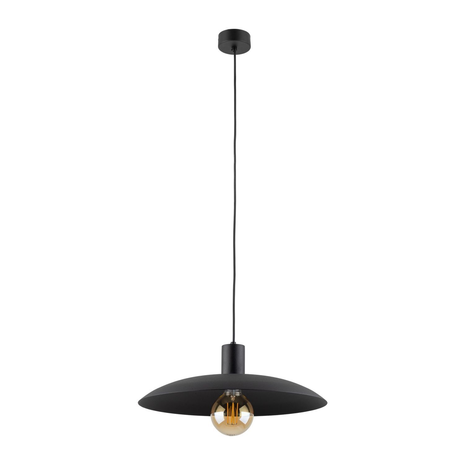 Suspension noire métal Ø41 cm rond E27 Loft Leuchte, Lampe