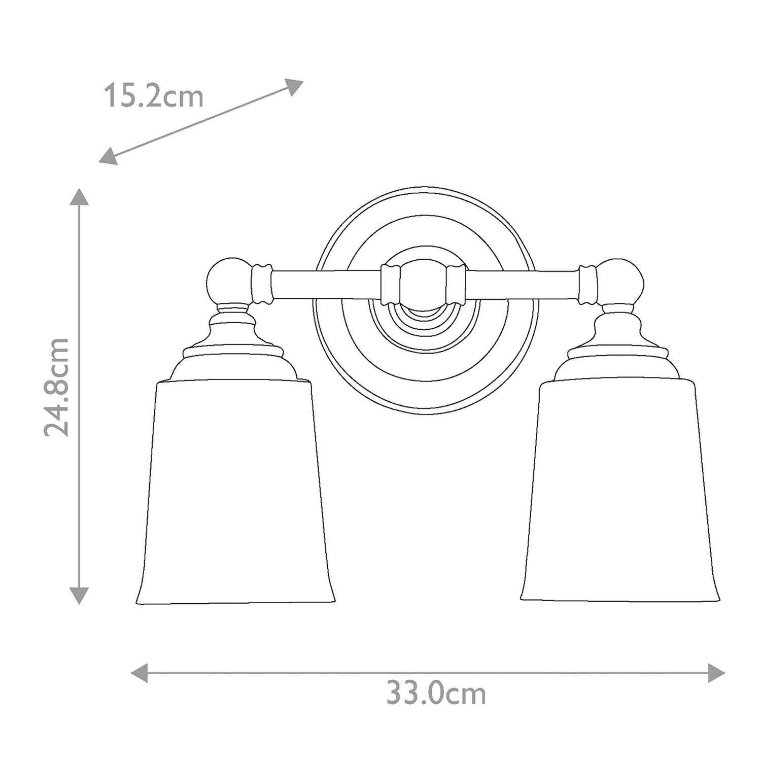 Applique salle de bain LED G9 IP44 L : 33 cm en laiton