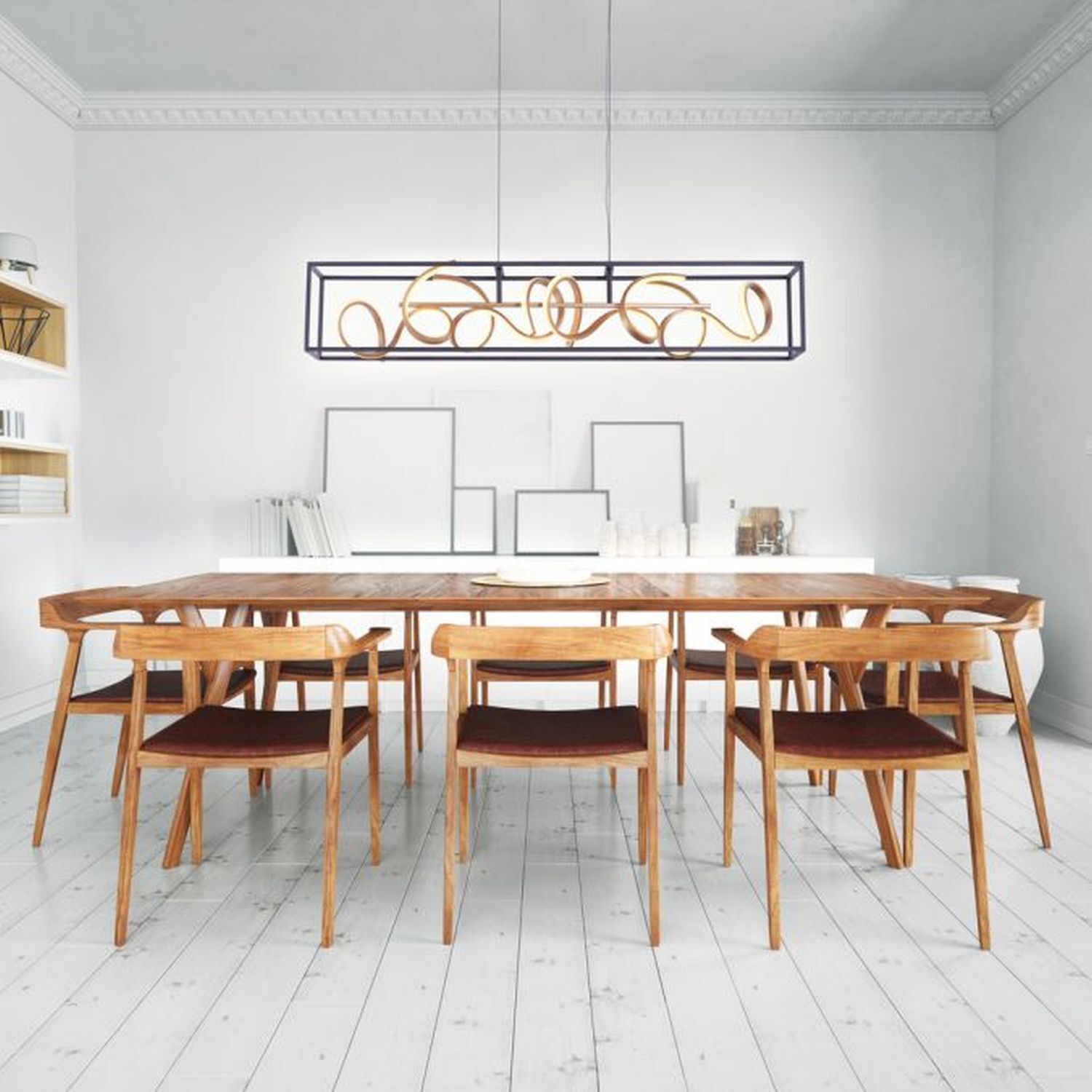 Lampe LED à suspendre Noir Or Métal L:110 cm intensité lumineuse variable Esszimmer, Esstisch, Mobiliar, Tabelle, Innenarchitektur