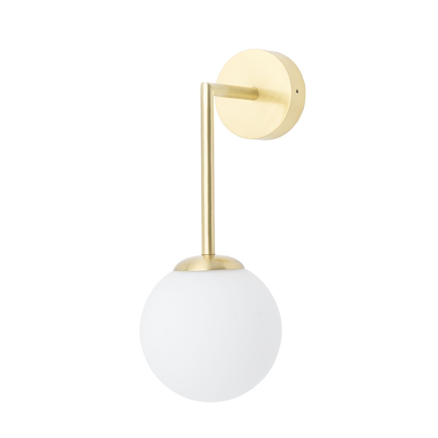 Lampe de salle de bain murale IP44 en laiton blanc G9 Abat-jour sphérique