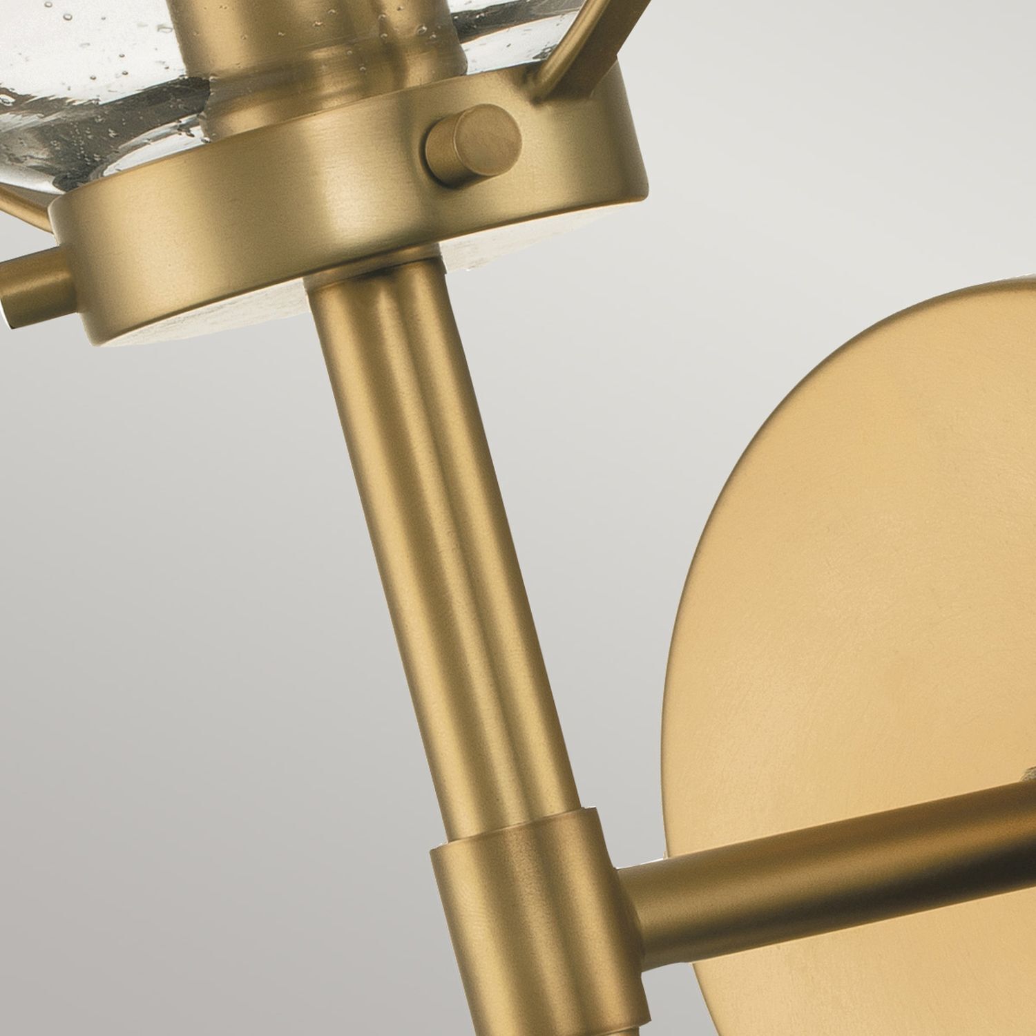 Lampe de salle de bain murale métal verre IP44 H : 40,3 cm en laiton antique
