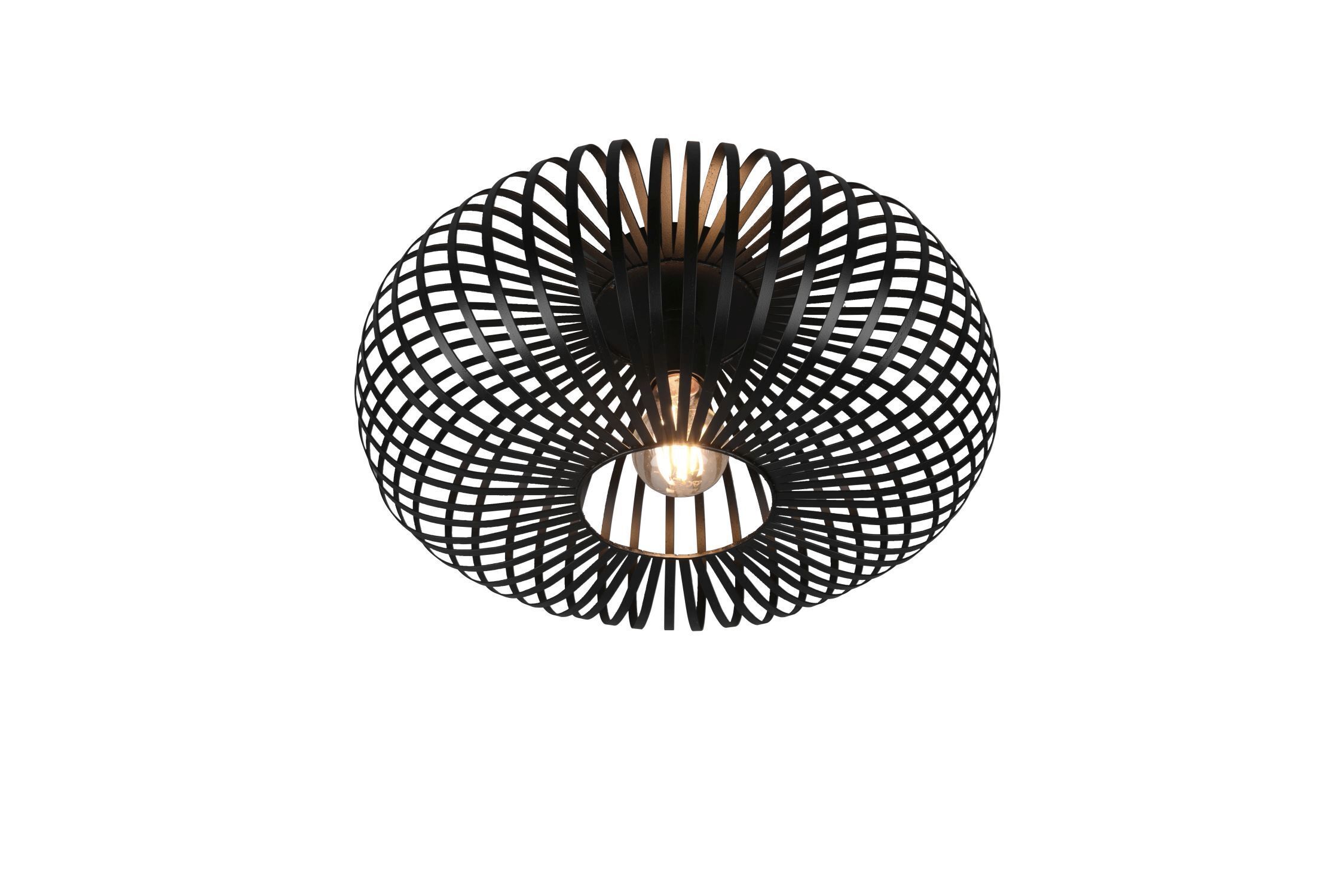 Lampe de plafonnier industrielle métal noir E27 Ø40 cm rond