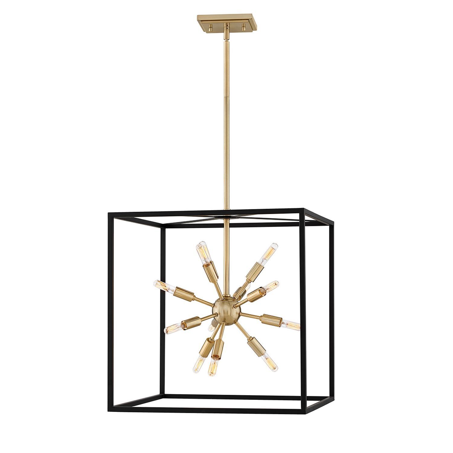 Suspension métal L : 51 cm laiton noir 12x E14