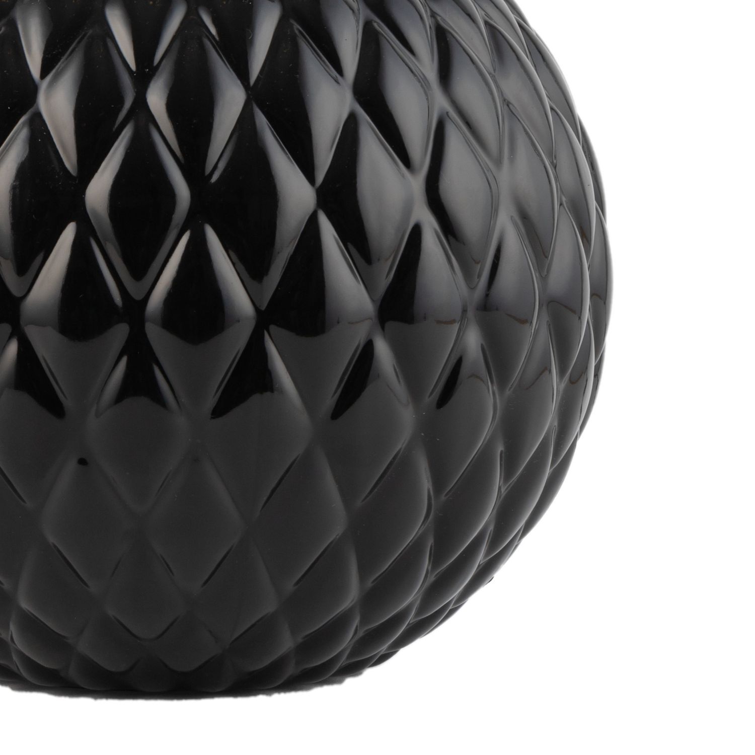 Lampe de table noire hauteur 60 cm verre tissu E27 DOLORES Sphäre, Reifen