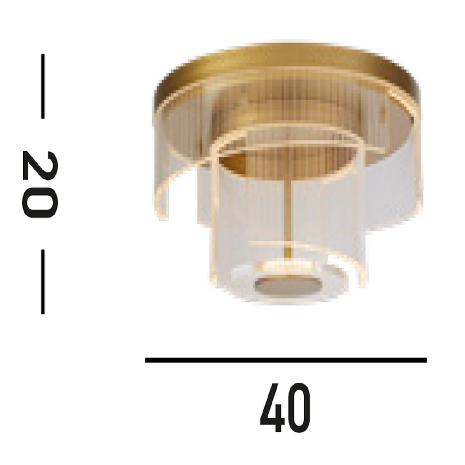 Lampe de plafonnier LED de style en métal Ø40 cm en or 1046 lm