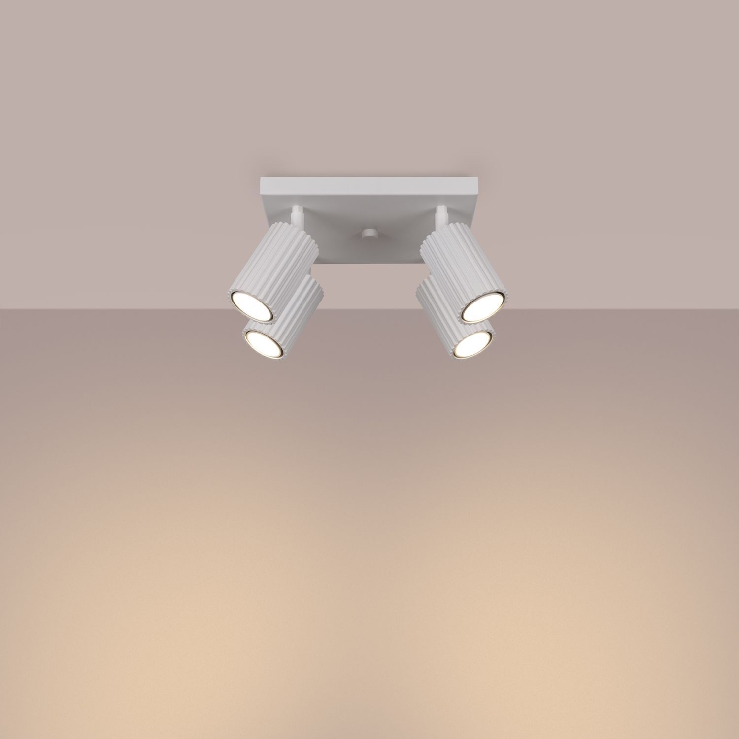 Projecteur de plafond 4 flammes GU10 L : 25 cm petit blanc Moderne