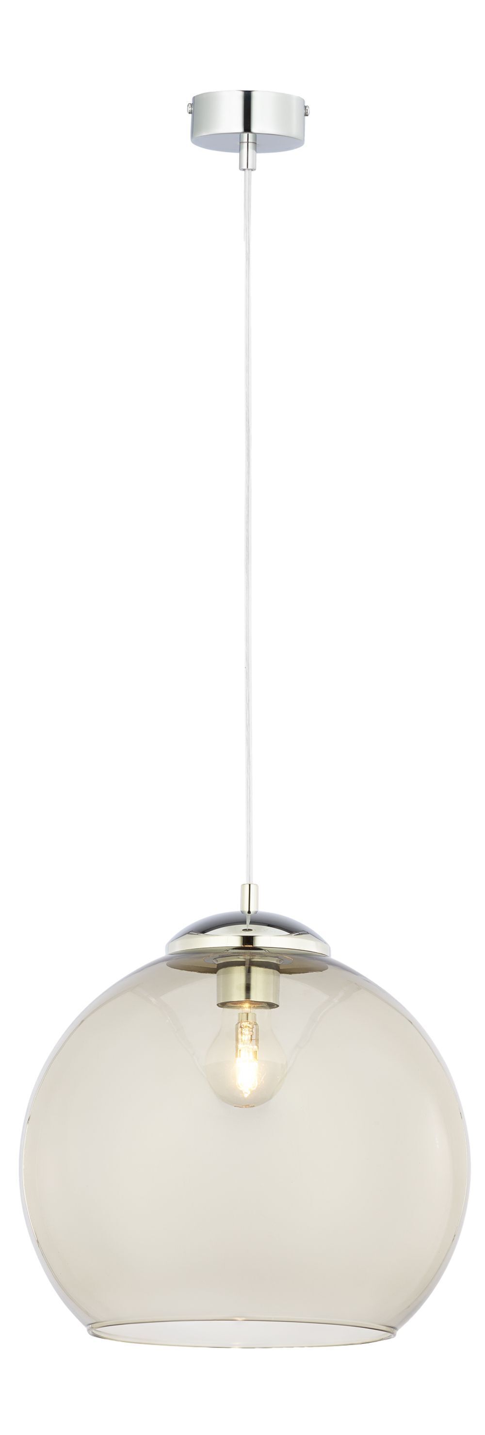 Suspension élégante métal boule de verre E27 Retro