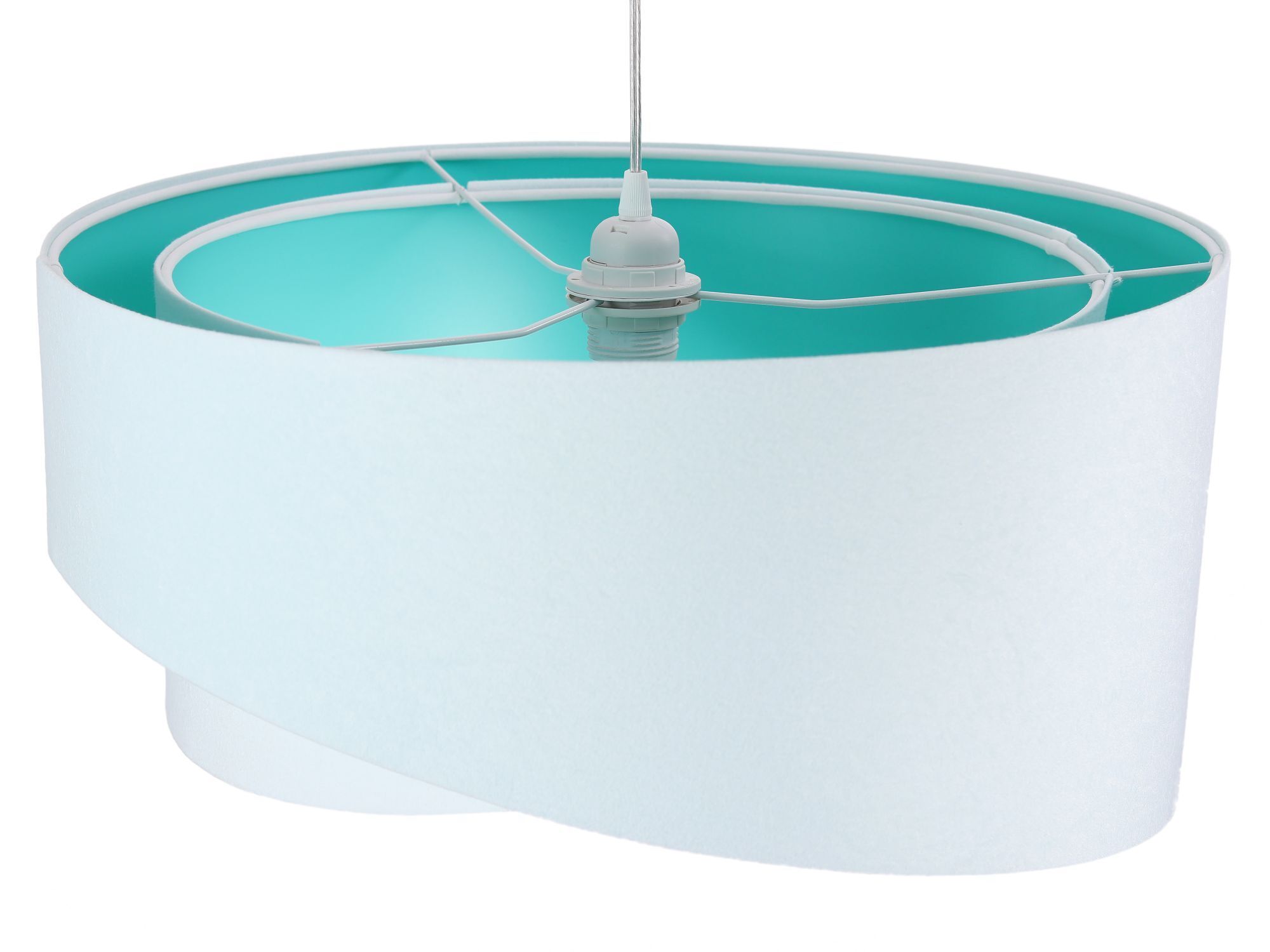 Lampe à suspendre BRANDO Blanc Menthe ronde Ø50cm Chambre à coucher