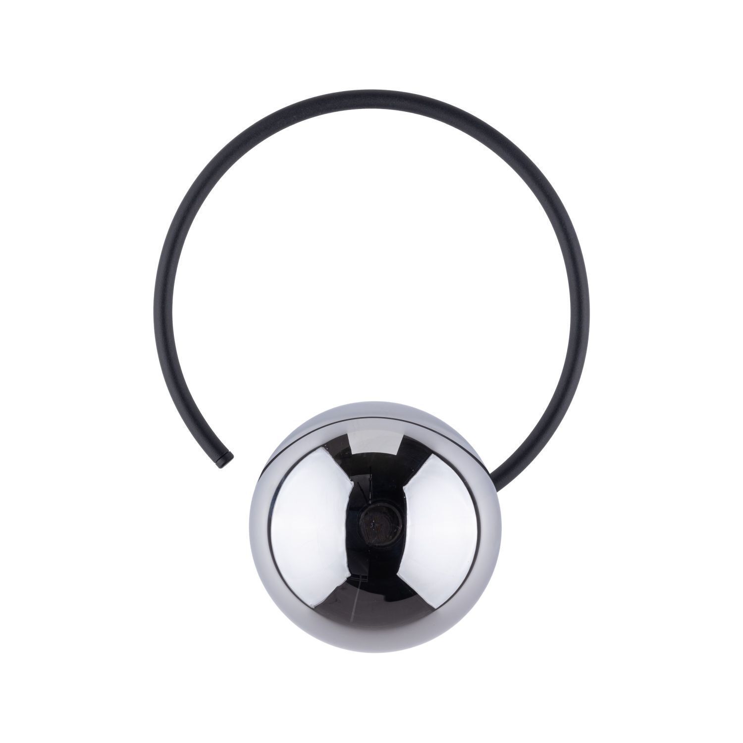 Applique Métal Verre fumé G9 Noir Graphite Boule Abat-jour