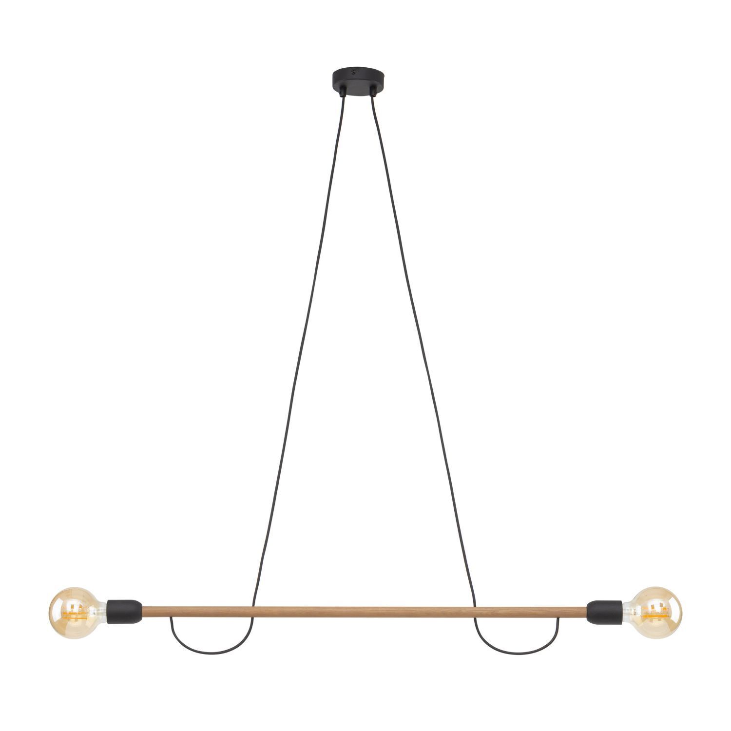 Hängelampe Holz Metall 93 cm lang H: max. 160 cm 2x E27 Leuchter, Lampe, Bogen, Waffe