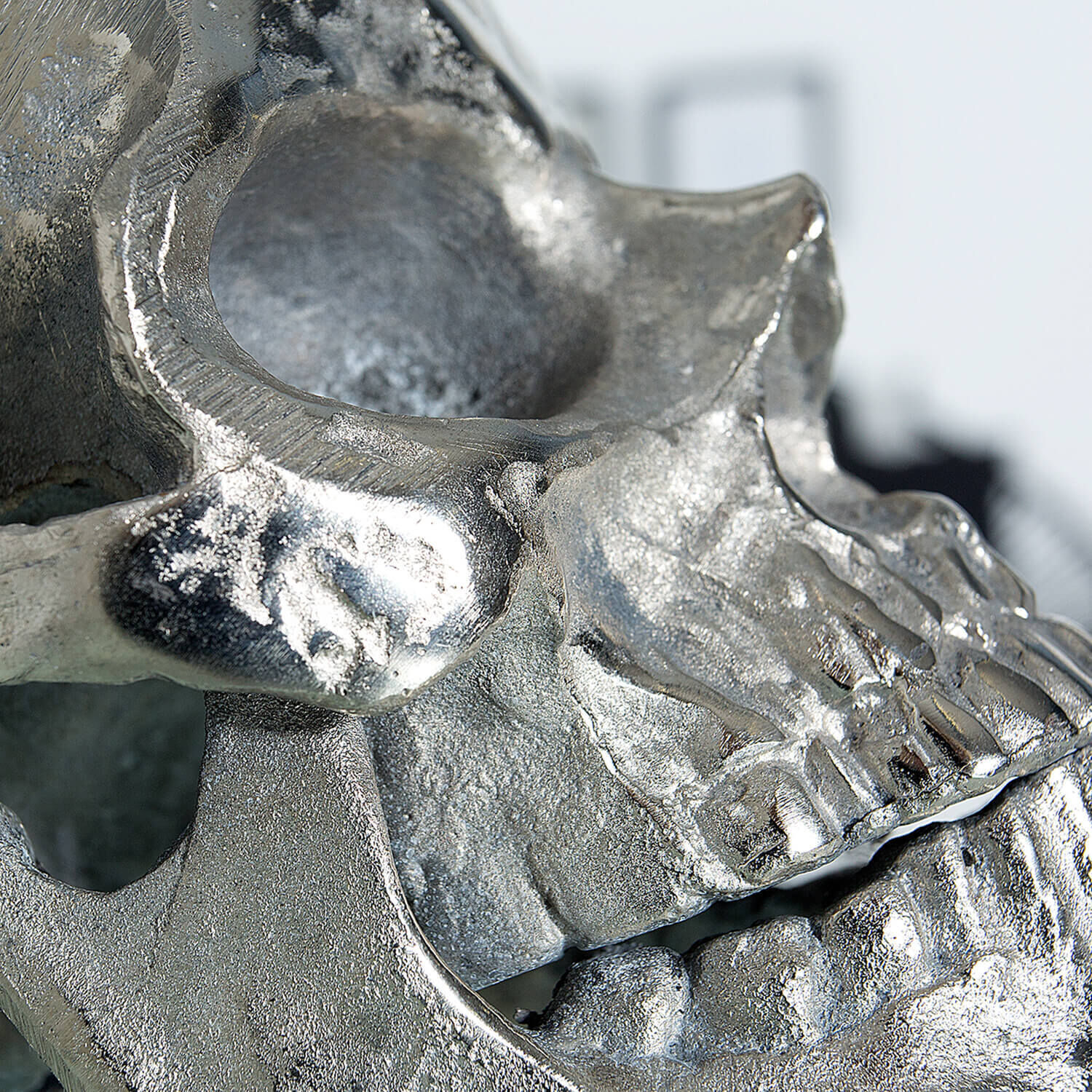 Lampe de table gothique Moderne Crâne Argent Noir Aluminium