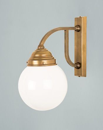 Lampe murale confortable Berliner laiton verre E27 faible éblouissement