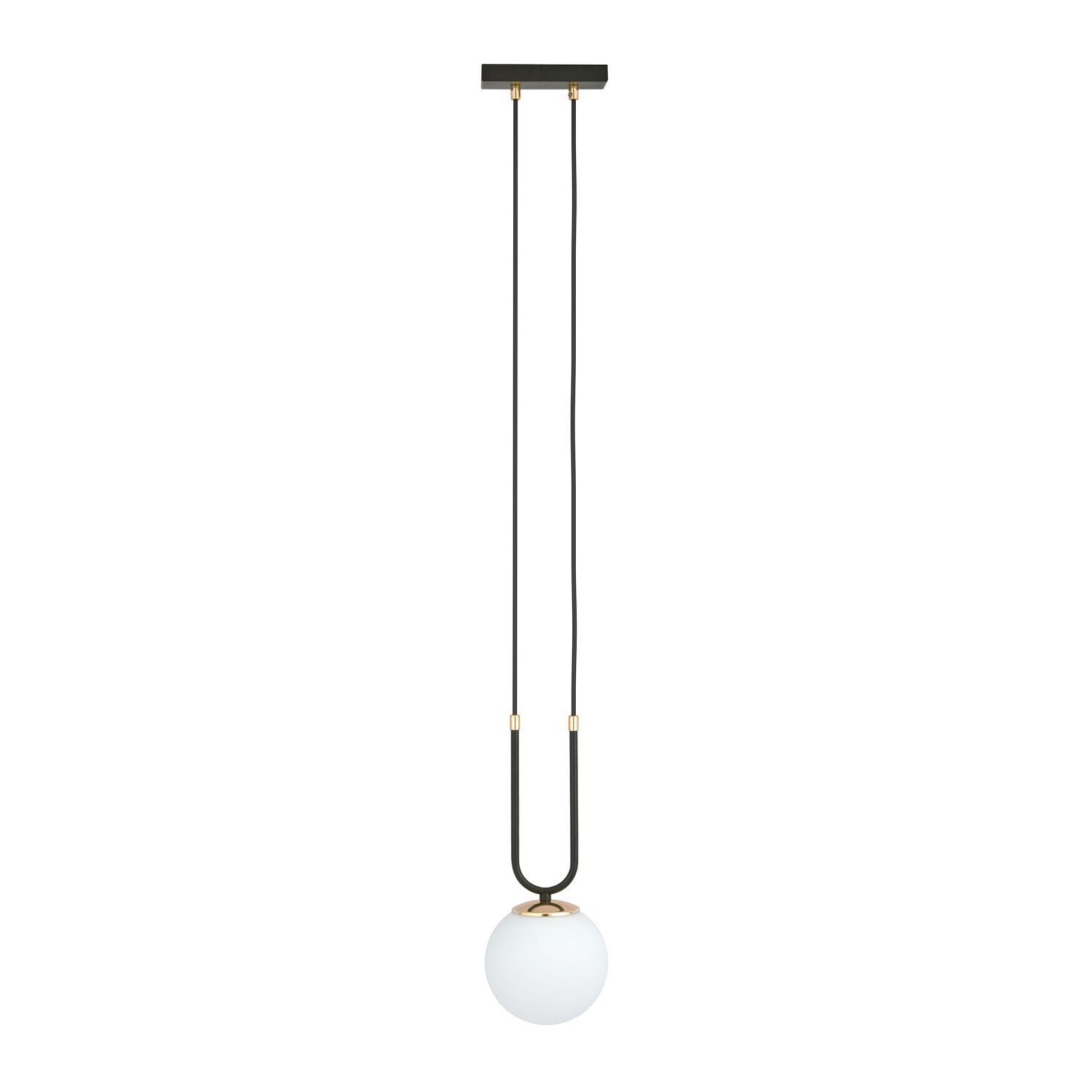 Lampe à suspendre verre métal H : max. 115 cm noir blanc E14 boule Lampe
