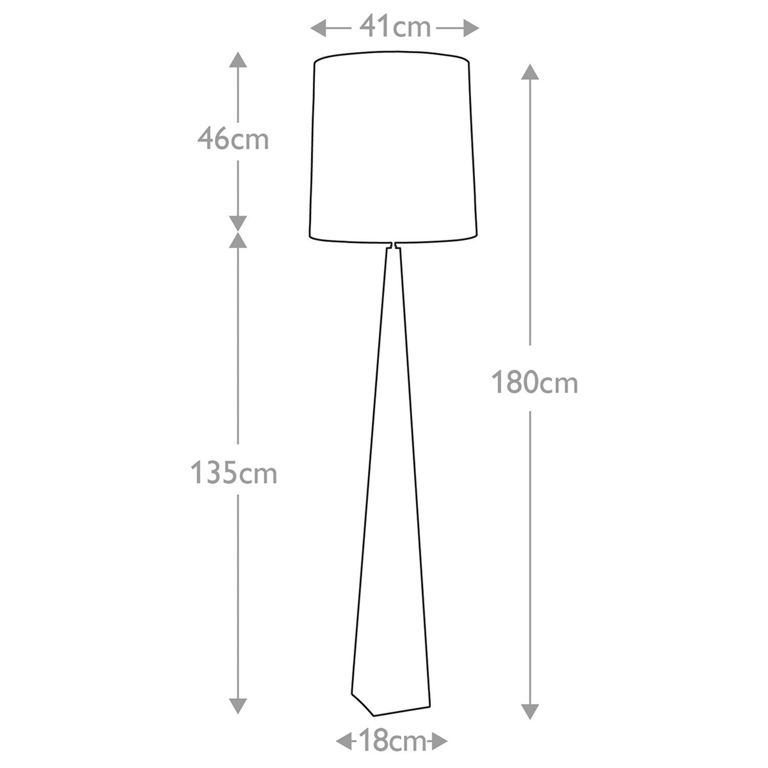 Lampadaire Moderne Métal Tissu 181 cm de haut E27 PILAR