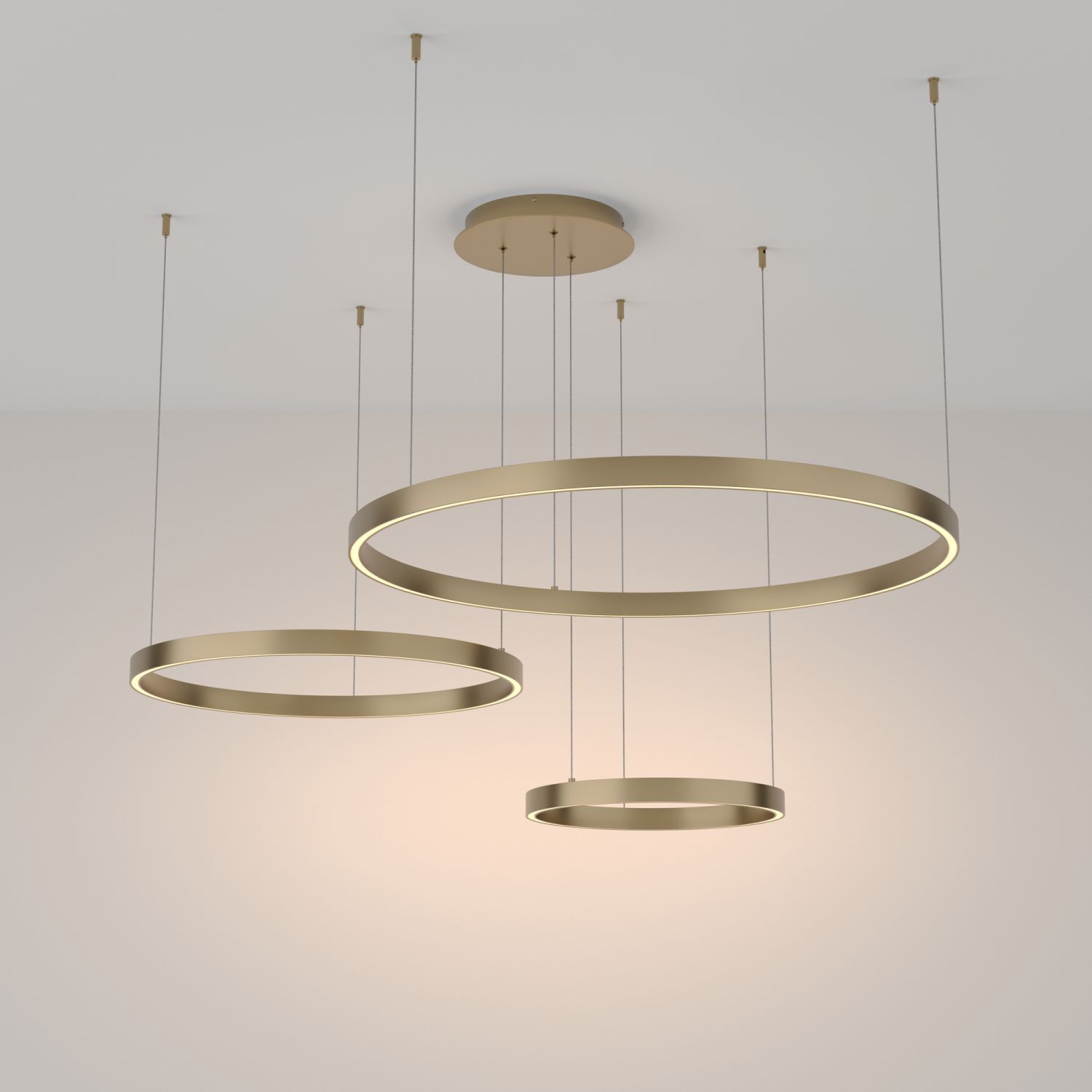Lustre LED Aluminium Ø 80 cm H : max. 120 cm rond Leuchter, Lampe, Deckenleuchte